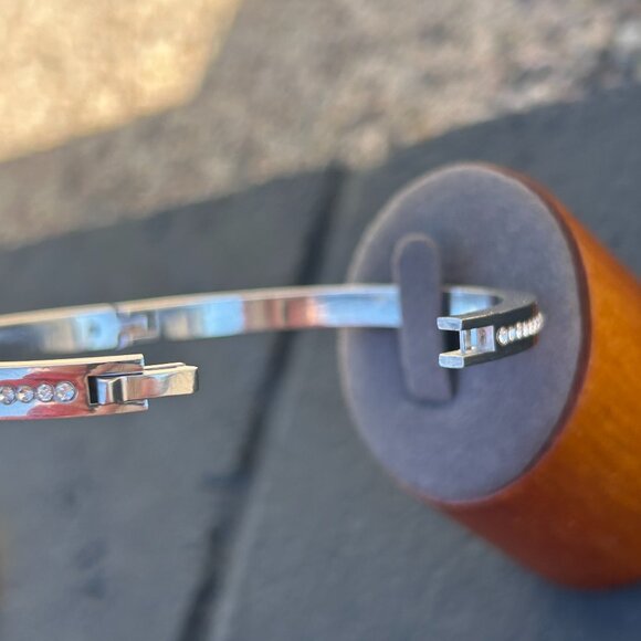 Kate Spade Silver Pave Crystal Hinged Cuff Bracelet - Picture 4 of 7